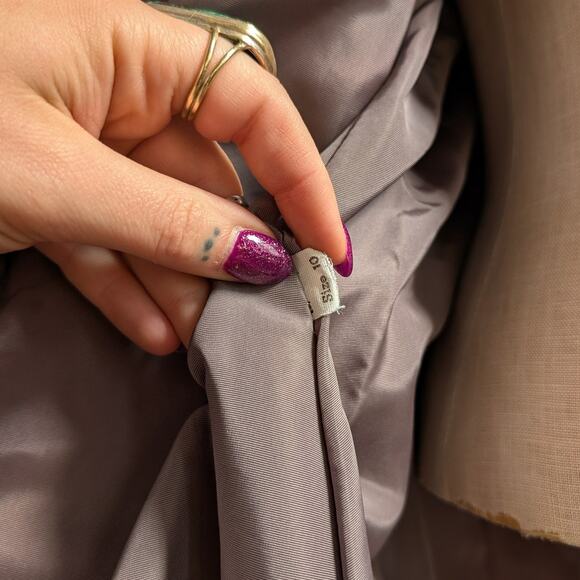 Vintage Blue Grey Leather Shearling Penny Lane Jacket Groovy Trench Coat Medium - Picture 9 of 9